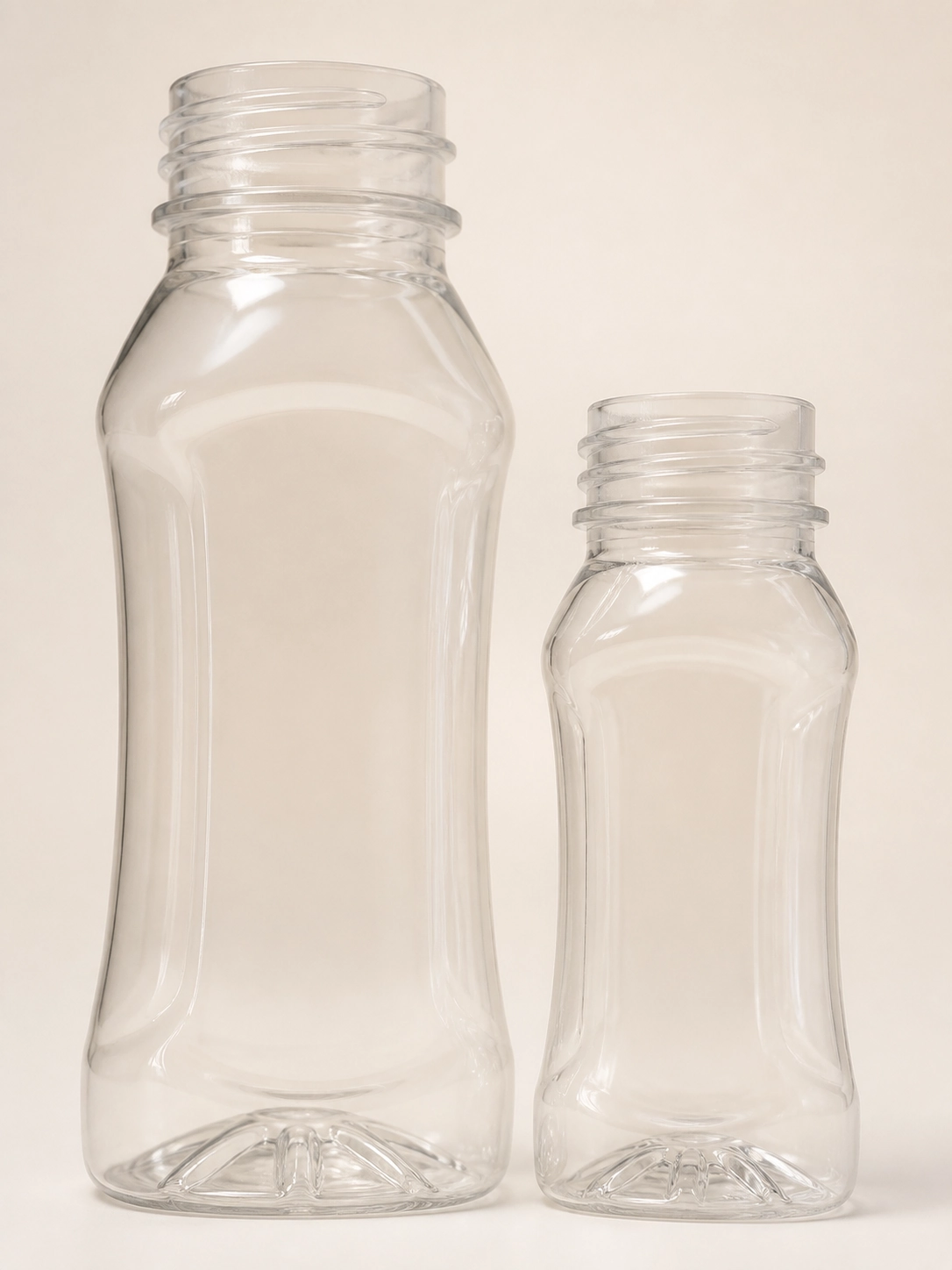 Detalle del material, la superficie y el cuerpo del envase