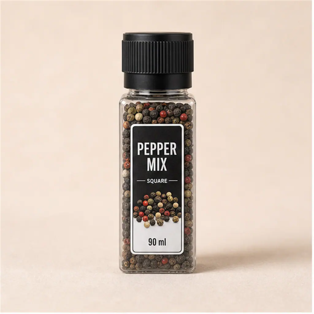 Molinillo de pimienta cuadrado, cabezal negro, 90 ml – producto similar